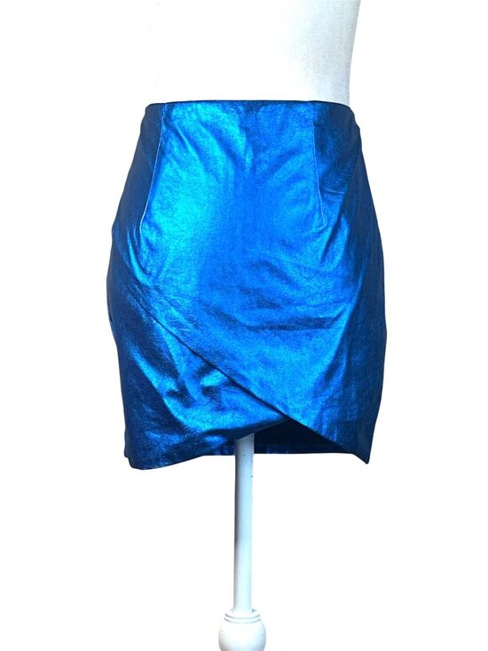 Superdown Charmaine Wrap Mini Skirt in Cobalt Blue XSmall New With Tags Womens - Picture 5 of 8